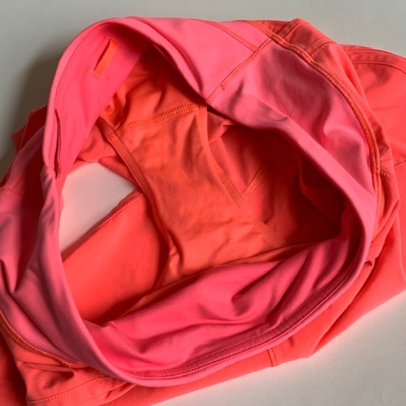 Lululemon Womens 6 Speed Up Shorts Hot Pink Orange Vented Running Zip Pocket - Picture 4 of 8